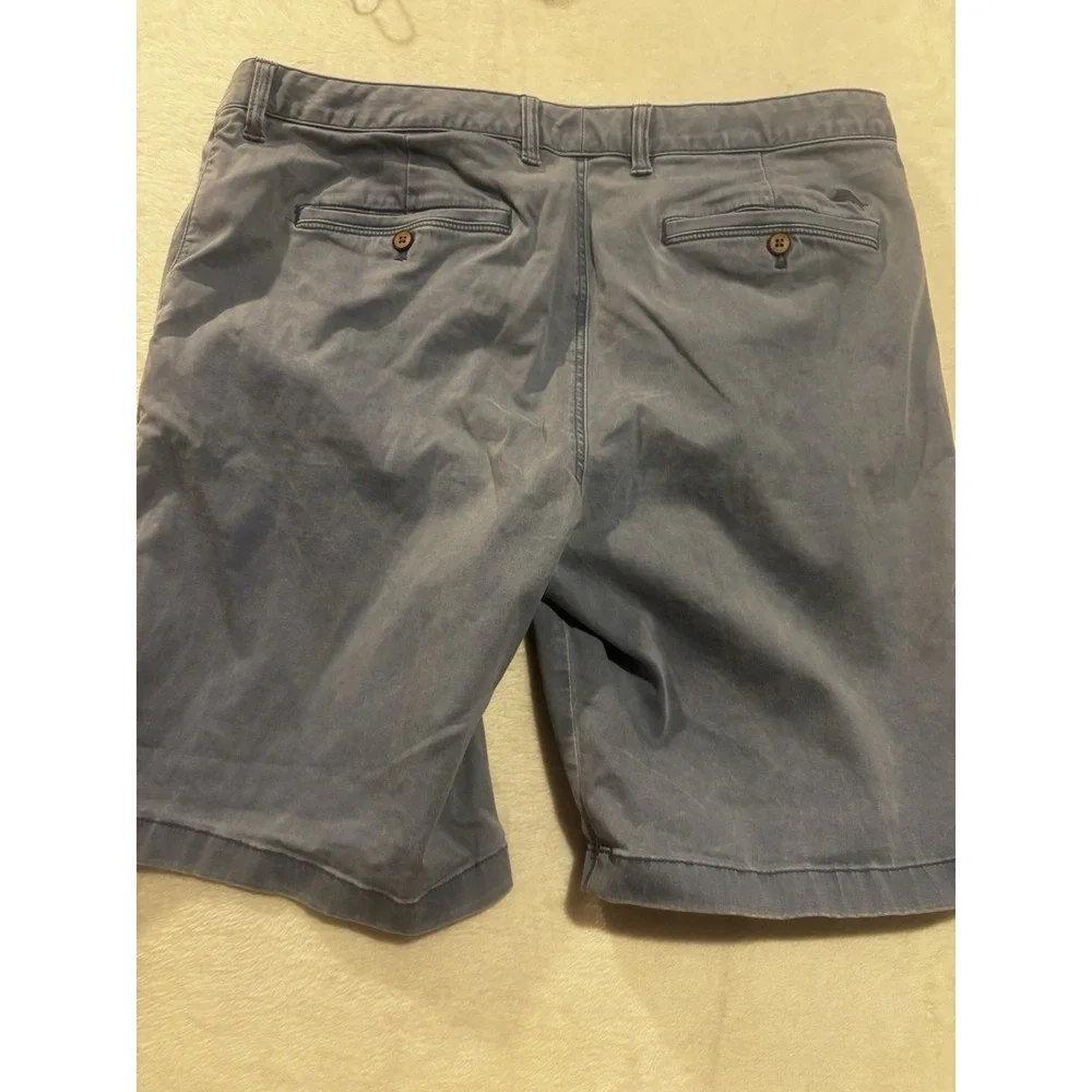 Tommy Bahama Chino Shorts Mens 38x10 Blue‎ Washed Out Fabric Preppy Casual